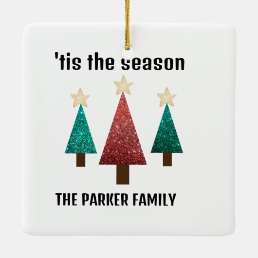 クリスマスファミリースクエアオーナメント セラミックオーナメント (裏面)