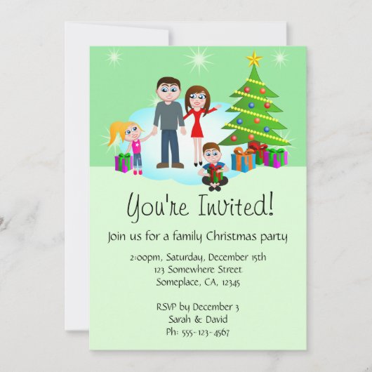 クリスマスファミリーパーティの招待状招待状 招待状 (正面)