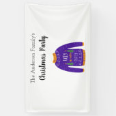 クリスマスファミリーパーティーの醜いセーター青い白 横断幕 (縦)