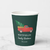 クリスマスファミリーパーティーホリデーレッドトラックカスタム 紙コップ (正面)