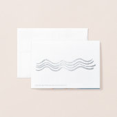 クリスマスファミリービーチフォトカード銀箔ミニ 箔カード (裏面封筒付き)