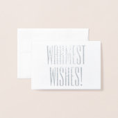 クリスマスファミリービーチフォトカード銀箔ミニ 箔カード (封筒付き正面)