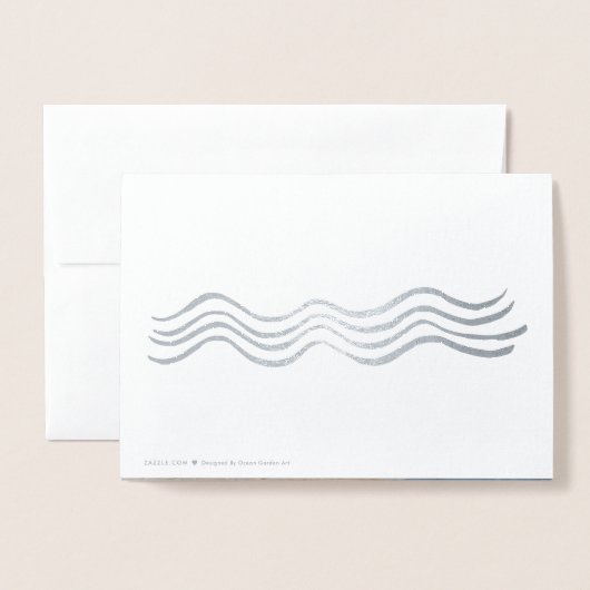 クリスマスファミリービーチフォトカード銀箔 箔カード (裏面封筒付き)