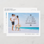 クリスマスファミリービーチ休暇おもしろい写真 シーズンポストカード (正面/裏面)