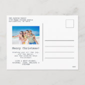 クリスマスファミリービーチ休暇おもしろい写真 シーズンポストカード (裏面)
