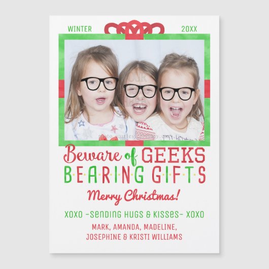 クリスマスファミリーフォトおもしろいギークホリデー (正面)