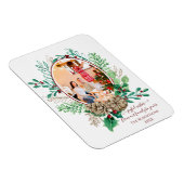 クリスマスファミリーフォトウォーターカラーリースホリー マグネット (右側)