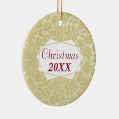 クリスマスファミリーフォトエイジングダマスクオーナメント セラミックオーナメント (右)