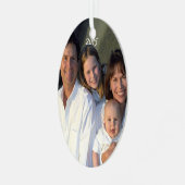 クリスマスファミリーフォトエイジングダマスクオーナメント メタルオーナメント (正面左)