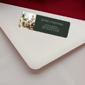 クリスマスファミリーフォトエレガント差出人住所 ラベル