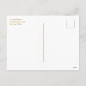 クリスマスファミリーフォトエレガント金ゴールドはがき シーズンポストカード (裏面)