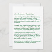 クリスマスファミリーフォトカードと松の枝のデザイン 招待状 (裏面)