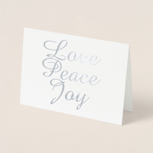 クリスマスファミリーフォトカードピース愛の喜び箔 箔カード (正面)