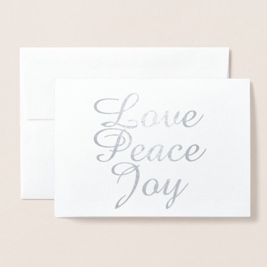 クリスマスファミリーフォトカードピース愛の喜び箔 箔カード (封筒付き正面)