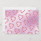 クリスマスファミリーフォトキャンディーケーンハート 招待状 (裏面)