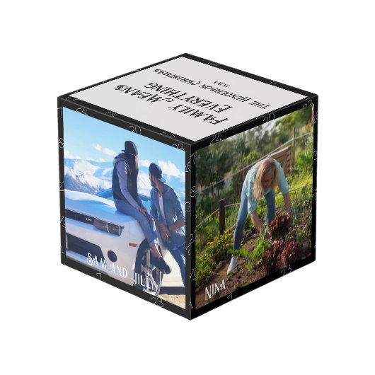 クリスマスファミリーフォトキューブ4写真、カウントダウン フォトキューブ (裏面アングル)