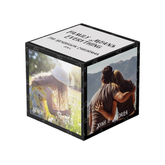 クリスマスファミリーフォトキューブ4写真、カウントダウン フォトキューブ (正面アングル)