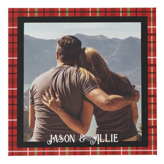 クリスマスファミリーフォトキューブ4写真、Plaid フォトキューブ (右)