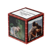 クリスマスファミリーフォトキューブ4写真、Plaid フォトキューブ (正面アングル)