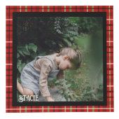 クリスマスファミリーフォトキューブ4写真、Plaid フォトキューブ (正面)