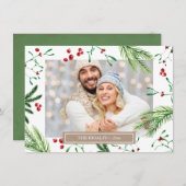 クリスマスファミリーフォトグリーティングカード シーズンカード (正面/裏面)