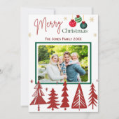 クリスマスファミリーフォトグリーティングカード シーズンカード (正面)
