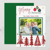 クリスマスファミリーフォトグリーティングカード シーズンカード (正面/裏面)