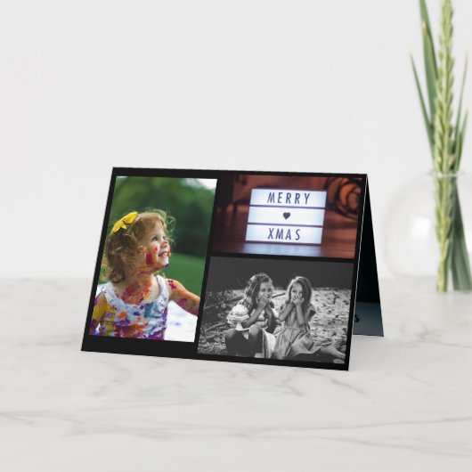 クリスマスファミリーフォトグリーティングカード シーズンカード (正面)