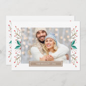 クリスマスファミリーフォトグリーティングカード シーズンカード (正面/裏面)