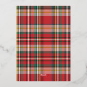 クリスマスファミリーフォトコラージドプレイド素朴シルバー 箔シーズンカード (裏面)