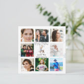 クリスマスファミリーフォトコラージブルーディアー シーズンカード (スタンド正面)