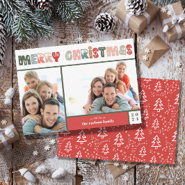 クリスマスファミリーフォトコラージホリデーカード シーズンカード