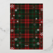 クリスマスファミリーフォトコラージュプレイドバラ金ゴールド 箔シーズンカード (裏面)