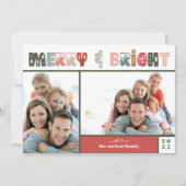 クリスマスファミリーフォトコラージュ シーズンカード (正面)