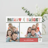 クリスマスファミリーフォトコラージュ シーズンカード (スタンド正面)