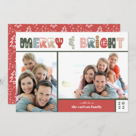 クリスマスファミリーフォトコラージュ シーズンカード