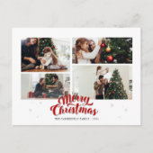 クリスマスファミリーフォトコラージュ シーズンポストカード (正面)