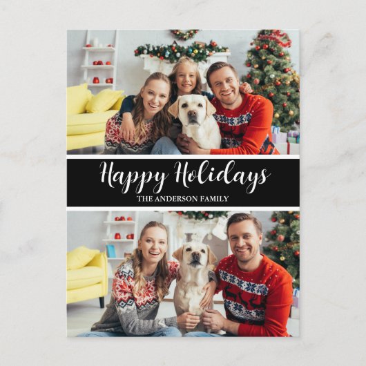クリスマスファミリーフォトコラージュ シーズンポストカード (正面)