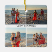 クリスマスファミリーフォトコラージュ セラミックオーナメント (正面)