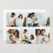 クリスマスファミリーフォトショートコラージハッピーホリデー シーズンカード (正面/裏面)