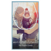 クリスマスファミリーフォトシンプルパーソナライズされた スモールペーパーバッグ (裏面)