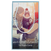 クリスマスファミリーフォトシンプルパーソナライズされた スモールペーパーバッグ (正面)