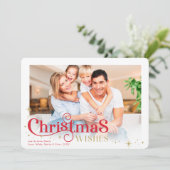 クリスマスファミリーフォトスタイリッシュタイポグラフィ シーズンカード (スタンド正面)