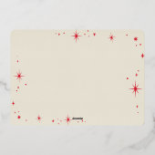 クリスマスファミリーフォトスタイリッシュタイポグラフィ 箔シーズンカード (裏面)