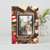 クリスマスファミリーフォトチョークボードフレーム 招待状 (スタンド正面)