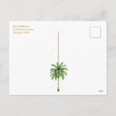 クリスマスファミリーフォトトロピカルパームツリーポストカード シーズンポストカード (裏面)