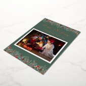 クリスマスファミリーフォトバラ金ゴールド 箔シーズンカード (回転した状態)