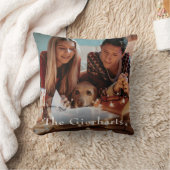クリスマスファミリーフォトパーソナライズされたホリデー クッション (ブランケット)