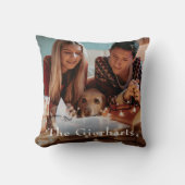 クリスマスファミリーフォトパーソナライズされたホリデー クッション (正面)