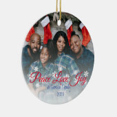 クリスマスファミリーフォトピース愛の喜び セラミックオーナメント (右)